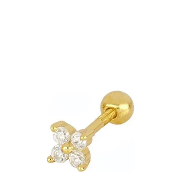 Gold Diamond Stud Earring