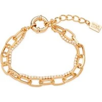 Gold Double Chain CZ Bracelet - Gold