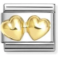 Gold Double Hearts Charm