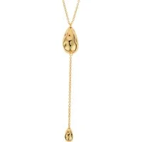 Gold Double Teardrop Necklace