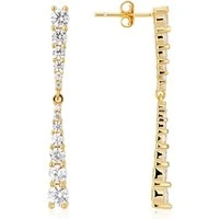 Gold Drop Crystal Tennis Earrings - Gold