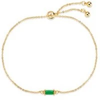 Gold & Emerald Baguette Pull Bracelet - Gold