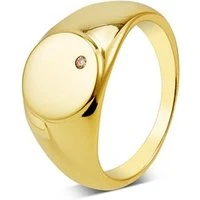 Gold Engraving Signet Ring - 54