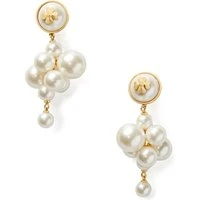 Gold Feature Pearls Drop Earrings - Gold