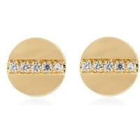 Gold Fine Crystal Stud Earrings