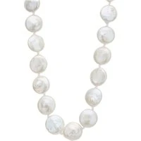 Gold Flat Pearl Necklace - Gold