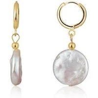 Gold Freshwater Pearl Drop Earrings - Gold