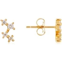 Gold Galaxy Star Stud Earrings - Gold