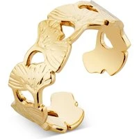 Gold Ginkgo Leaf Adjustable Ring