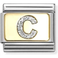 Gold Glitter C Charm