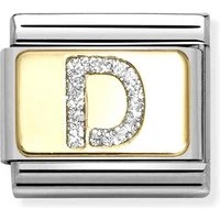 Gold Glitter D Charm