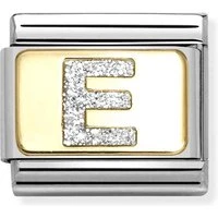 Gold Glitter E Charm