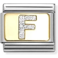 Gold Glitter F Charm