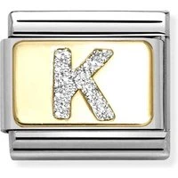 Gold Glitter K Charm