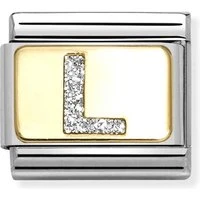 Gold Glitter L Charm