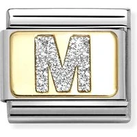 Gold Glitter M Charm