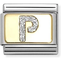 Gold Glitter P Charm