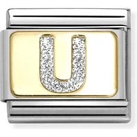 Gold Glitter U Charm