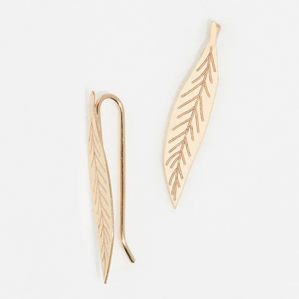 Gold Gold Leaf Earrings