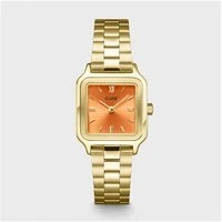 Gold Gracieuse Petite Square Apricot Watch - Gold