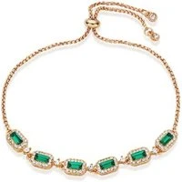 Gold & Green Crystal Pull Bracelet