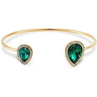 Gold & Green Teardrop Bangle