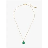 Gold & Green Teardrop Halo Necklace - 41cm