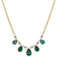 Gold & Green Teardrop Necklace