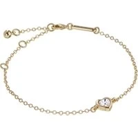 Gold Hansa Crystal Heart Bracelet - 20cm