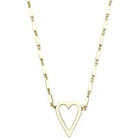 Gold Heart Detail Chain Necklace - Gold