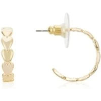 Gold Heart Hoop Earrings - Gold