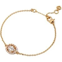 Gold Horizontal Oval Halo Bracelet - Gold