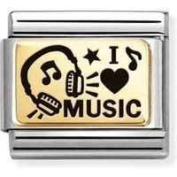 Gold I Love Music Charm