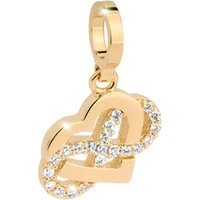 Gold Infinity Wrapped Heart Charm - Gold