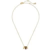 Gold Leopard Print Pendant Necklace - Gold