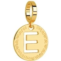 Gold Letter E Charm - Gold