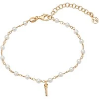 Gold Letter Pearl Bracelet - I