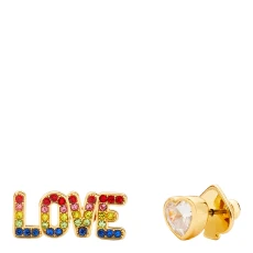 Gold LOVE Asymmetrical Stud Earrings ulti