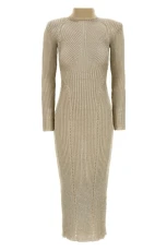 Gold Lurex Knit Maxi dress Gold Size