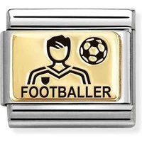 Gold Man Footballer Charm