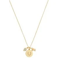 Gold Medallion Charm Necklace - Gold