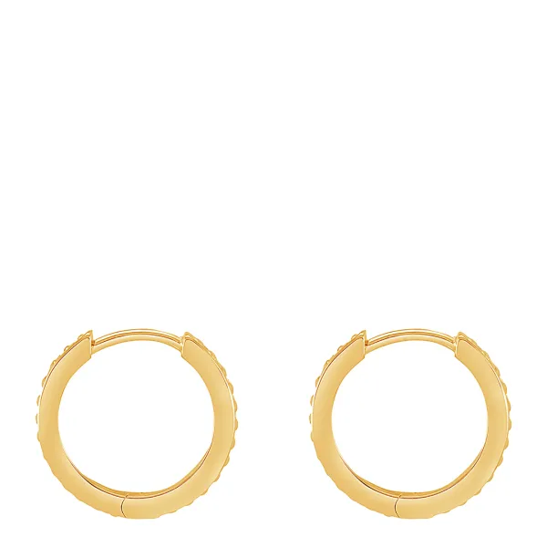 Gold Medium Dotty Flat Edge Hoop