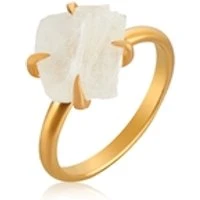 Gold Moonstone Gem Ring - Ring Size 50 Gold