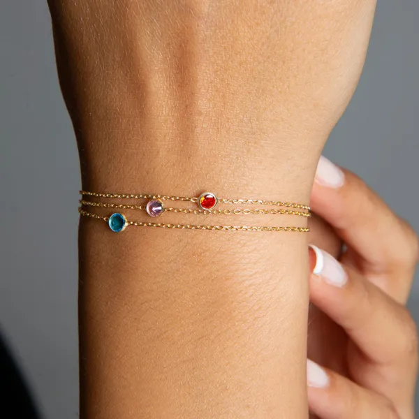 Gold Multi Gem Bracelet