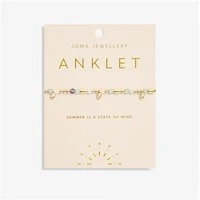 Gold Multi Stone Anklet - Gold