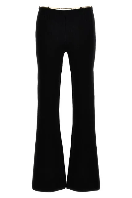 Gold Nameplate Chain pants - Black