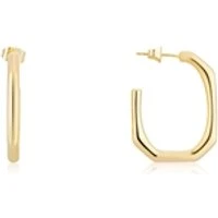 Gold Octagonal Hoop Earrings - 17.5cm