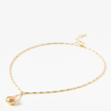 Gold Omura Stone & Shell Drop Oval Pendant Y Necklace