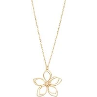 Gold Open Work Flower Necklace - Gold