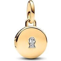 Gold Openable & Engravable Love Locket Dangle Charm